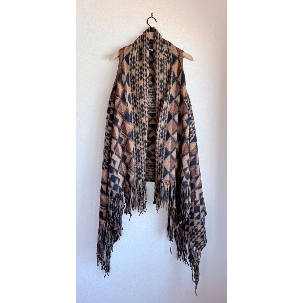 Plenty by Tracy Reese Canton Fringe Sweater Vest Aztec Geo Anthropologie XS/S - Picture 5 of 12